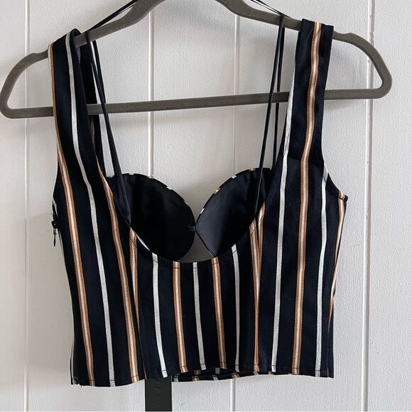 NWT LIONESS Odette Onyx Stripe Top Sz XS - Picture 6 of 15
